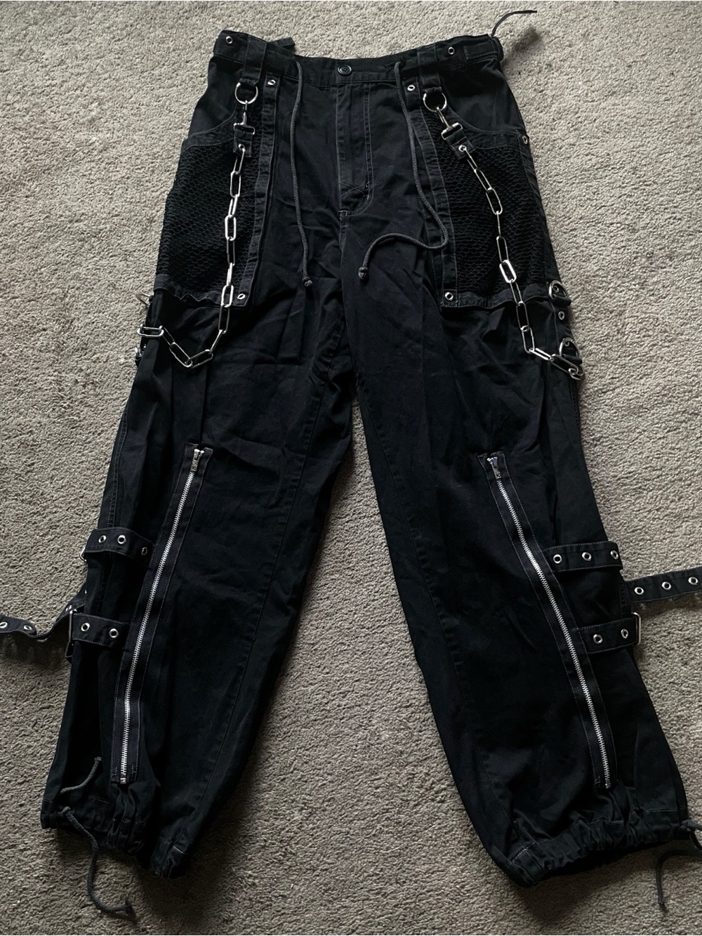 Vintage Tripp NYC Black Gothic Cargo Pants with Chains